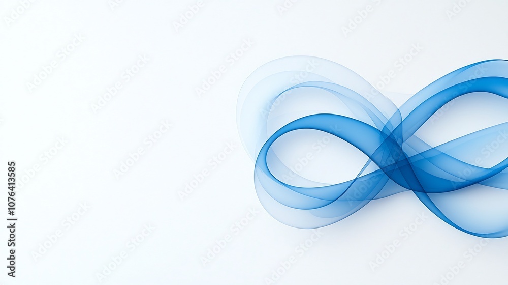 Aufkleber mesmerizing abstract artwork featuring fluid blue smoke with soft curved lines on a clean white back
