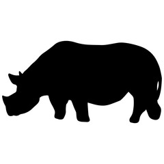 Rhino Silhouette Isolated On White
