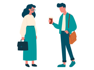 Young people, students, discussing, in different clothes set