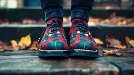 tartan footwear shoes, checkered classic authentic cool, stylish fashion iconic vintage pair, fashionable trendy retro, modern streetwear sleek