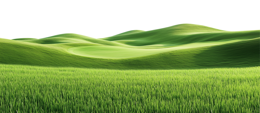Grass Land Golf Course Isolated on Transparent Background PNG
