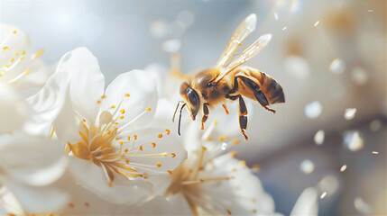 Fototapeta premium Bee on flower version 61