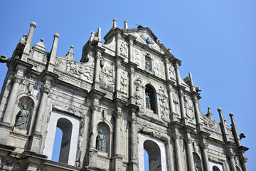 Low angle view of Saint Paul's Ruins in Macau
