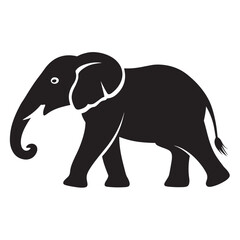 Obraz premium Silhouettes of African and Asian Elephants. Elephant Silhouettes for Wildlife and Nature Illustrations.