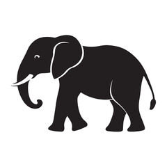 Fototapeta premium Silhouettes of African and Asian Elephants. Elephant Silhouettes for Wildlife and Nature Illustrations.