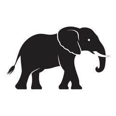 Obraz premium Silhouettes of African and Asian Elephants. Elephant Silhouettes for Wildlife and Nature Illustrations.