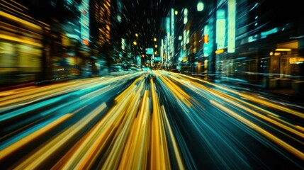 Obraz premium Abstract Cityscape with Streaks of Light at Night