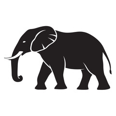 Obraz premium Silhouettes of African and Asian Elephants. Elephant Silhouettes for Wildlife and Nature Illustrations.