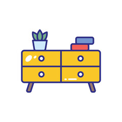 Console Table vector icon stock illustration