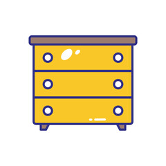 Chest of Drawers vector icon stock illustration