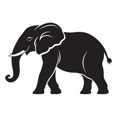 Obraz premium Silhouettes of African and Asian Elephants. Elephant Silhouettes for Wildlife and Nature Illustrations.