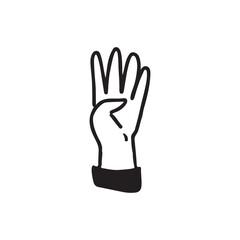Four Finger Hand Drawn
