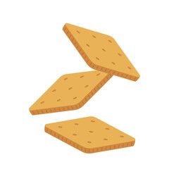 Square crackers. Crackers vector isolated. Illustration of food, snacks.