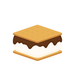 Chocolate bar and graham crackers. S'more graham cracker, chocolate, and marshmallow.