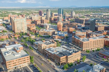 Obraz premium Aerial View of Business District in Urban Landscape