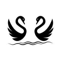 Swan vector flat icon. Isolated swan bird emoji illustration