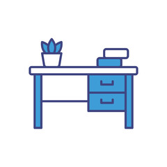 Desk  vector icon stock illustration