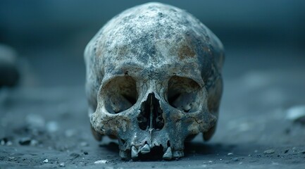 skull on a black background