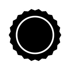 Wavy edge promo black badges. Star burst shape tags for price. Blank sale stickers. Simple silhouette. Flat vintage labels. Graphic illustration.