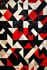 Bold Red and Black Abstract Geometric Pattern for Modern Background Design