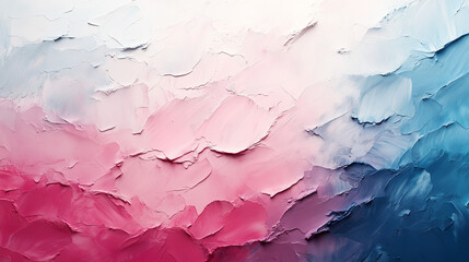 Abstract Impasto Painting in Crimson to Blue Gradient