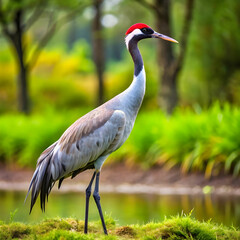 The graceful crane bird a symbol of elegance and longevity