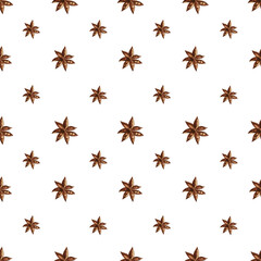 watercolor seamless pattern with clove flowers. Spice. isolated on white background