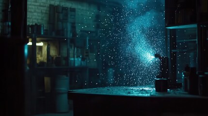 Bright Welding Torch Illuminates Workshop Sparks