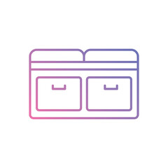 Storage Bench vector icon stock illustration