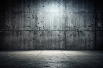 Dark and Dim Concrete Wall and Floor Background in Wide Format for Creative Projects and Artistic Use, Ideal for Photography, Graphic Design, and Textures