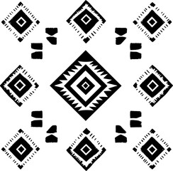 Aztec vector elements. Ethnic ornament. Tribal design, geometric symbols for border, frame, tattoo, logo, cards, decorative paper. Navajo motifs