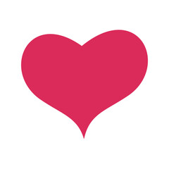 Valentine red heart icon.