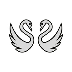 Swan vector flat icon. Isolated swan bird emoji illustration