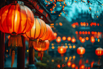 Beautiful holiday composition for celebrate chinese festival of lanterns