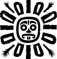 Aztec vector elements. Ethnic ornament. Tribal design, geometric symbols for border, frame, tattoo, logo, cards, decorative paper. Navajo motifs