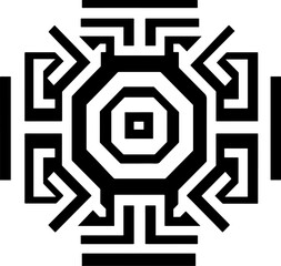 Aztec vector elements. Ethnic ornament. Tribal design, geometric symbols for border, frame, tattoo, logo, cards, decorative paper. Navajo motifs
