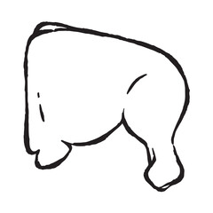 Chicken leg line art