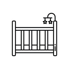 Crib vector icon stock illustration