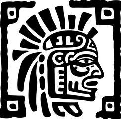 Aztec vector elements. Ethnic ornament. Tribal design, geometric symbols for border, frame, tattoo, logo, cards, decorative paper. Navajo motifs