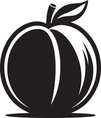 peach fruit icon silhouette design vector art illustration