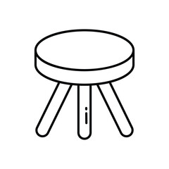 Bar Stool vector icon stock illustration