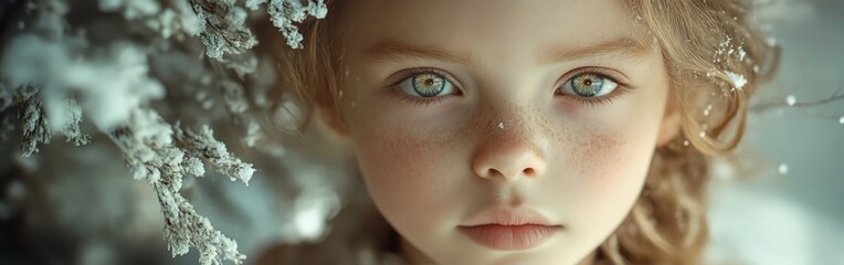 Beautiful Victorian girl by Christmas tree, vintage holiday portrait