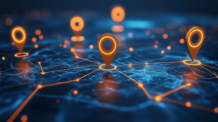 デジタル接続を表すブルートーンの世界地図