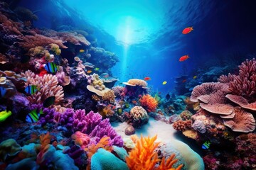 Coral reef sea underwater outdoors.