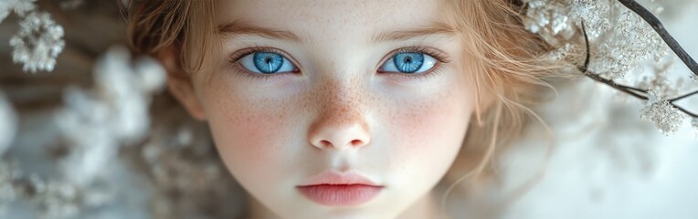 Obraz premium Beautiful Victorian girl by Christmas tree, vintage holiday portrait