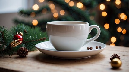 white_ceramic_cup_with_black_coffee chrismas decoration