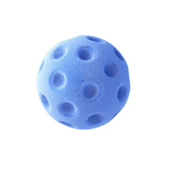 Abstract sphere made of blue fur, isolated on white background. 3d rendering.