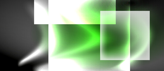 Fototapeta premium Dark neon colors with glass square shapes