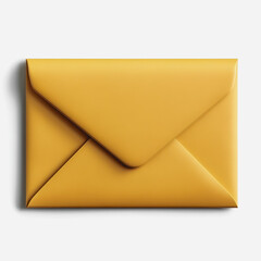 Yellow Envelope on White Background, Perfect for Mail, Letters, Invitations, or Stationery, Ideal for Digital Design Projects and Creative Usage