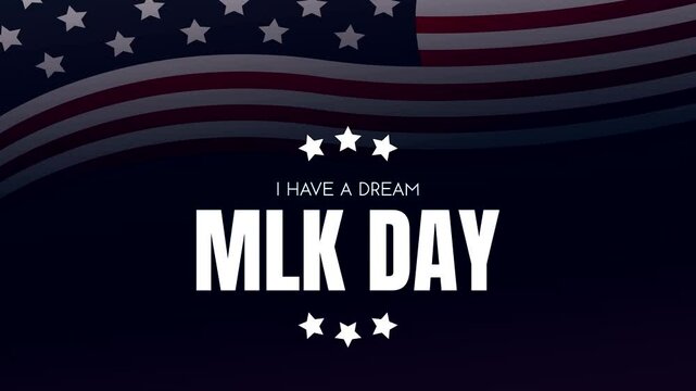 MLK Day video animation with American flag